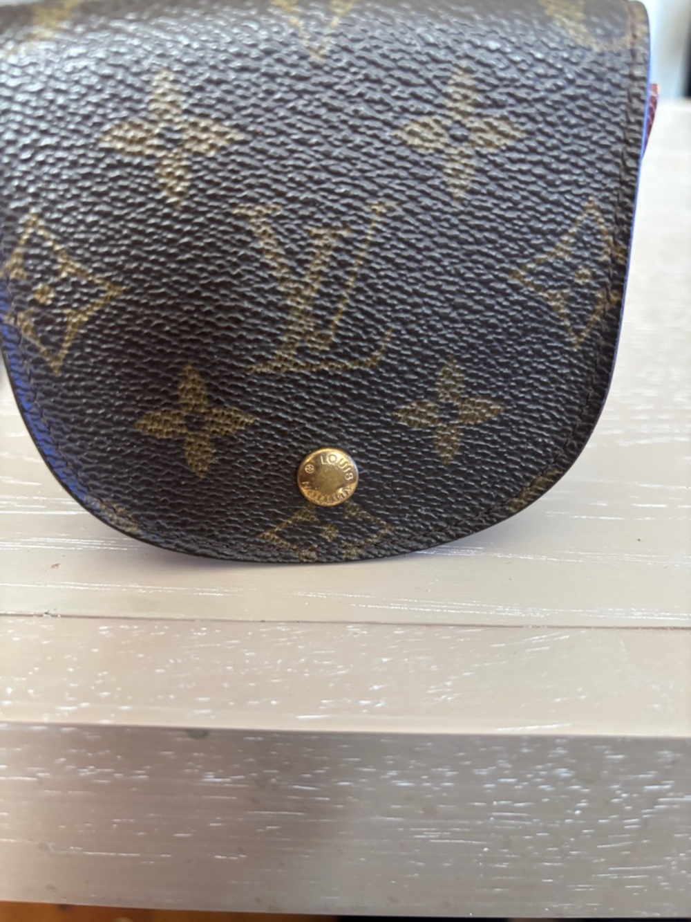 Louis Vuitton Monogram Compact Coin Pouch in Brown and Gold vintage